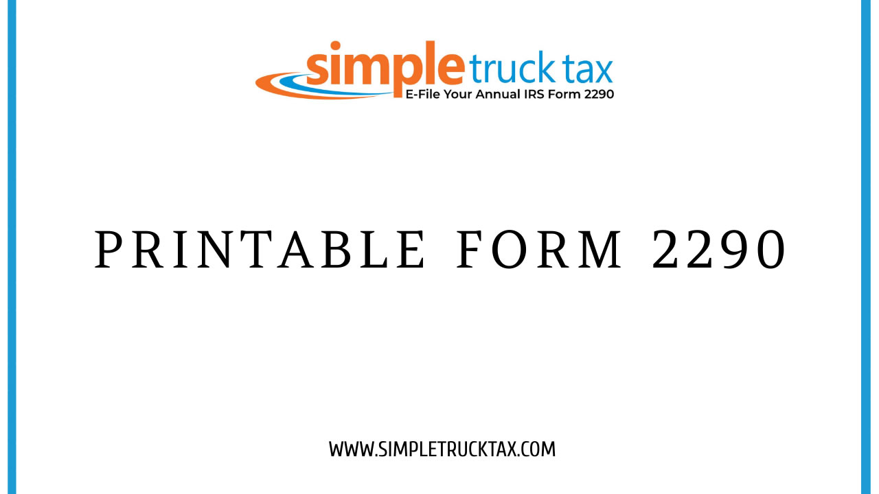 Printable Form 2290